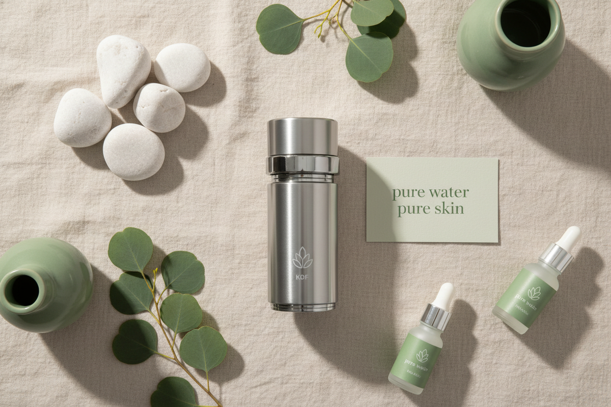 AURAË flat lay with natural wellness props